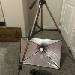 vanguard tripod & takstar sgc-598 shotgun microphone with light reflector