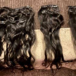 Real Human Clip In 20 Inches Jet Black 