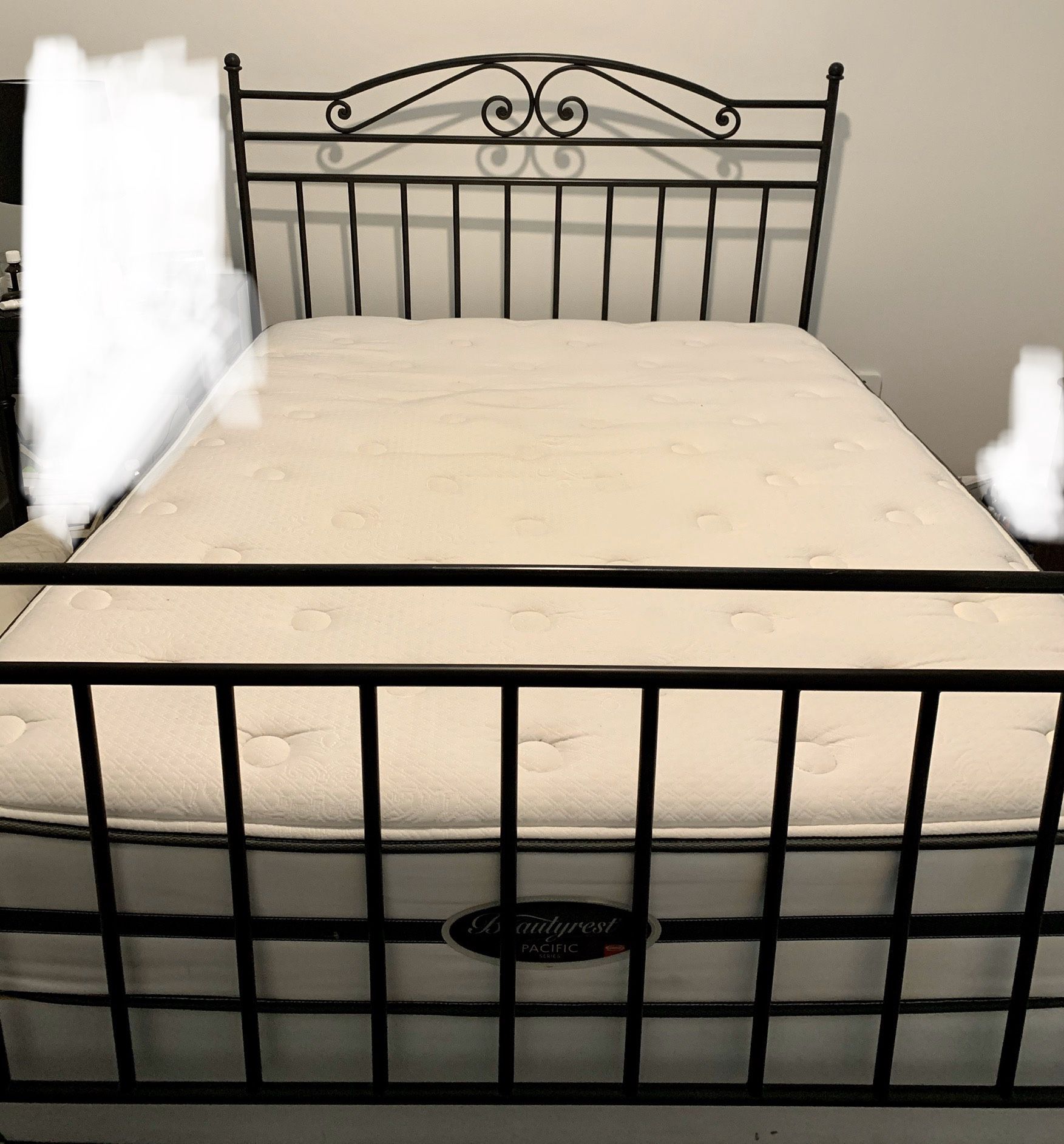 Crate and Barrel Queen Wrought Iron Bed Frame