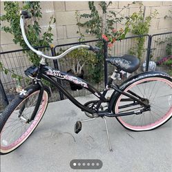 NIRVE Black Island Flower Single Speed Beach Cruiser