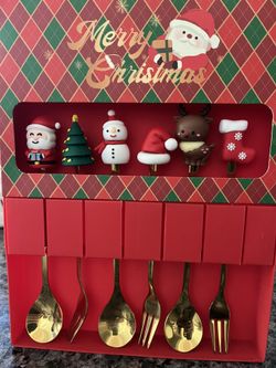 Christmas Spoon Stainless Steel Christmas Tree Tea Spoon for Home, Xmas Coffee Spoon Dinner Forks Dessert Spoon Stirring Spoon Ice Cream Spoon Creativ