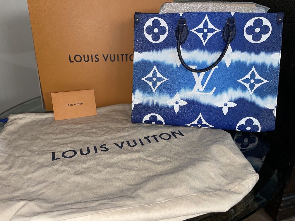Louis Vuitton Blue and White Tote Bag