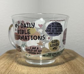 New Glass inspirational Cappuccino Mug Handmade