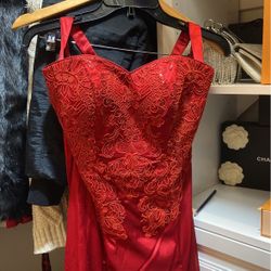 Red Floor Length Dress