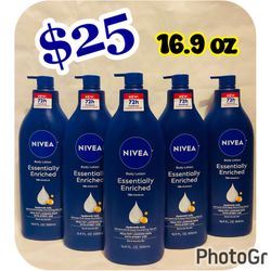 (5) Nivea Body Lotions 16.9 Oz Each