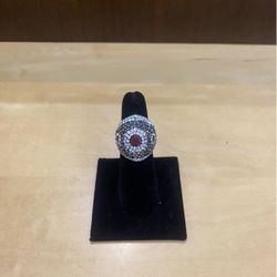 Red Gem Stone Ring Size 6