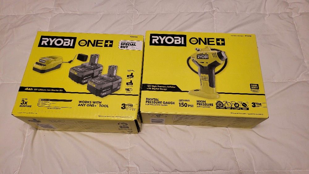 Ryobi p737d Inflator Kit With Batteries And Charger