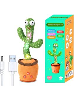 New Rechargeable Baby Toys 3-6 6-12 12-18 Months Dancing Talking Cactus, Toddler Boys Girls Gifts for 2 3 4 5 6 7 8 9 10 Month Old Baby Toy Singing Mi