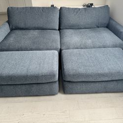 Sofa With Two Ottomans