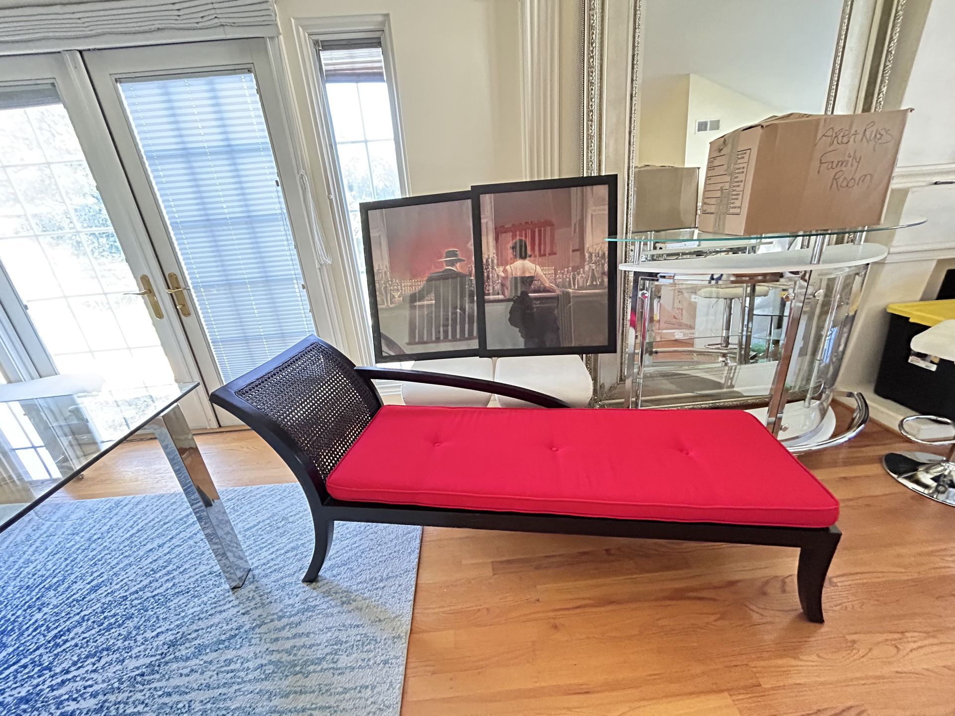 Chaise lounge blk/red