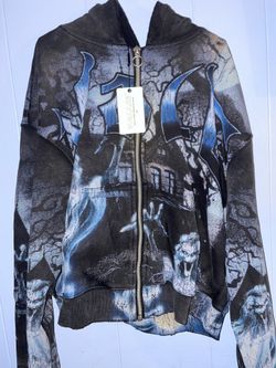 Vale Zip Up Skeleton Ghost Hoodie