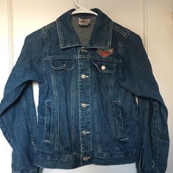 Harley Davidson Denim Jean Jacket Kids 12/14 Boys Girls Youth Blue Biker 12/ 14