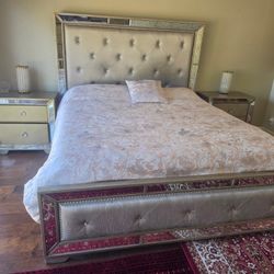 King Size Bed Set- Mattress Included (MOVING SALE)