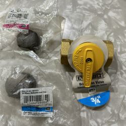 Brass Gas Valve + Iron Caps