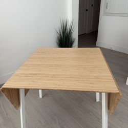 Drop Leaf Table - Bamboo/White 