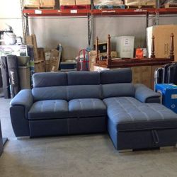 Ferriday Blue Storage Sleeper Sectional