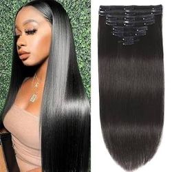 Clip In hair Extensions Soft And Smooth Real Human Hair 24”