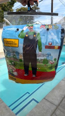 Super Mario Luigi Deluxe Costume Adult L/XL– New