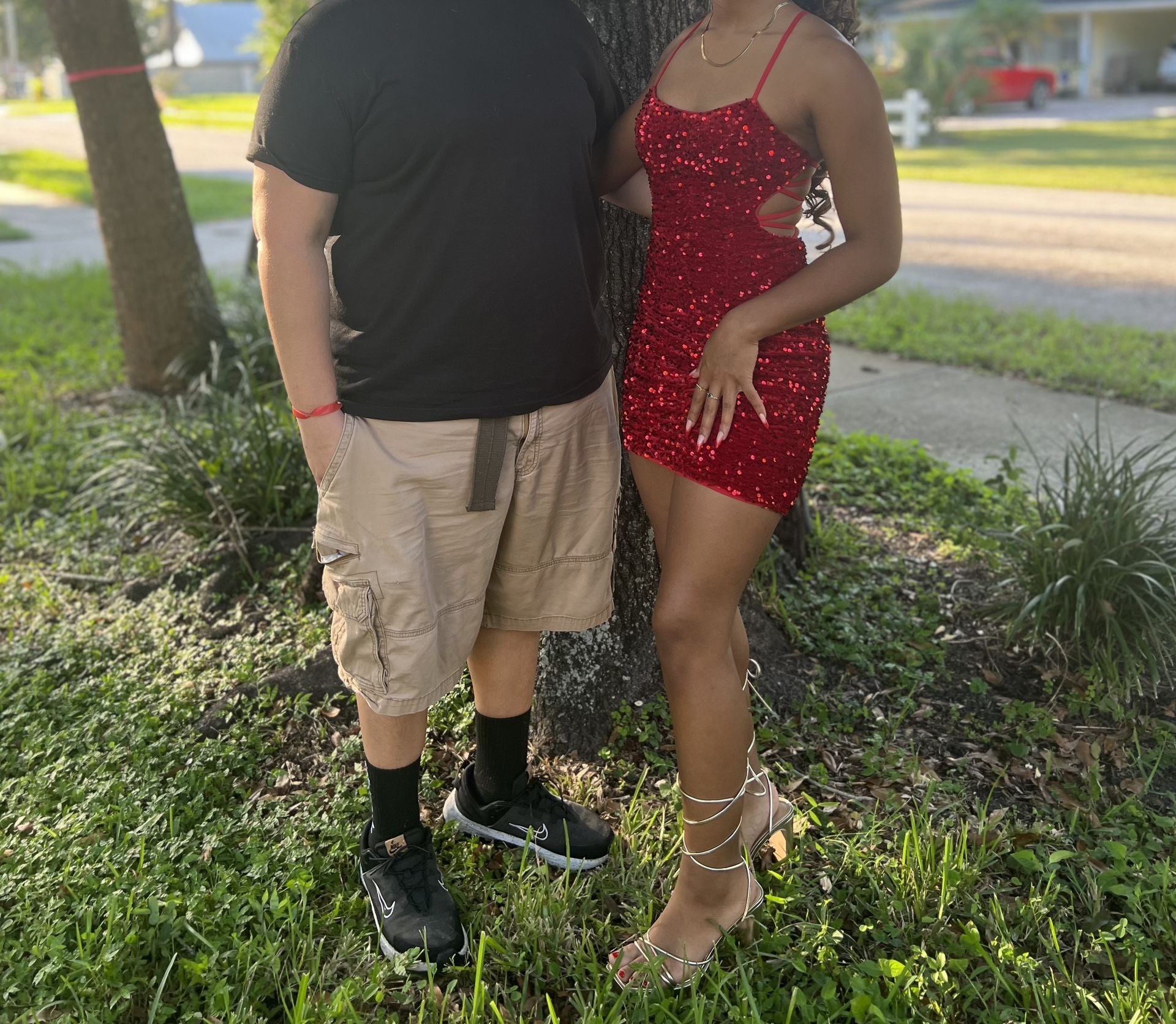 Alyce Paris Red Sequin Homecoming Dress