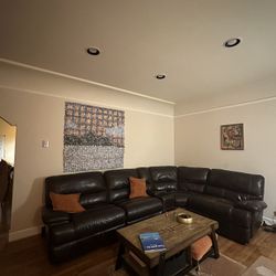 Leather Recliner Sectional 