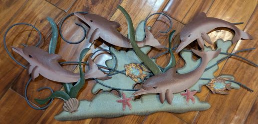 Dolphin Dance Metal Wall Art