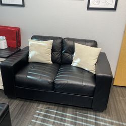 Black Leather Loveseat