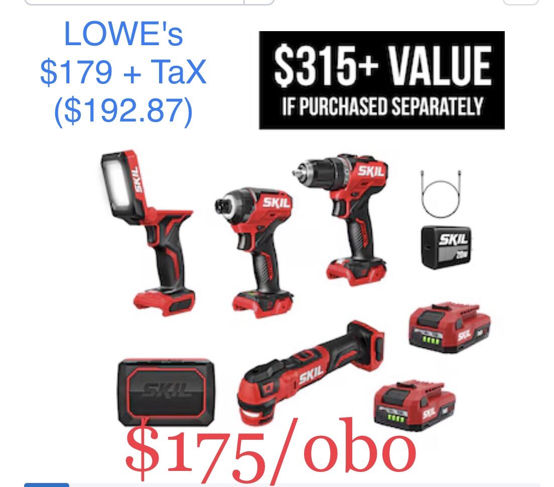 SKIL PWR CORE 12-volt 5-Tool Brushless Power Tool Combo Kit (2-Batteries and Charger