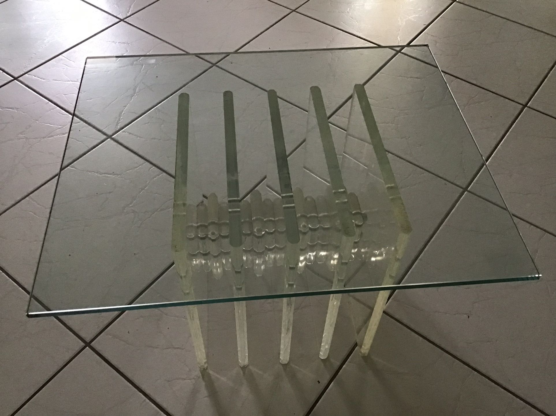 Lucite Vintage End Table 17x27 Excellent Condition