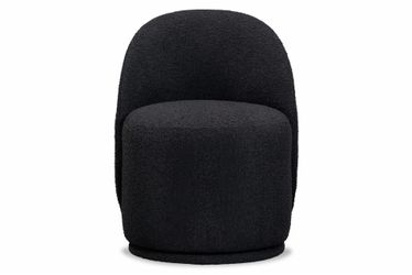 Set Of Two Black Swivel Upholstered Barrel Chair's