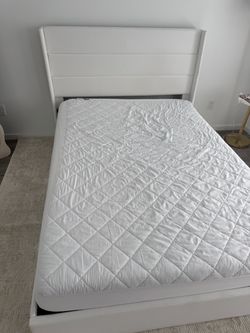 White Bed Frame with Headboard