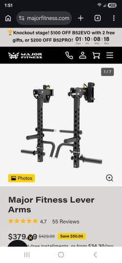 Major Fitness Lever Arms
