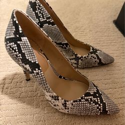 Faux snake skin heels