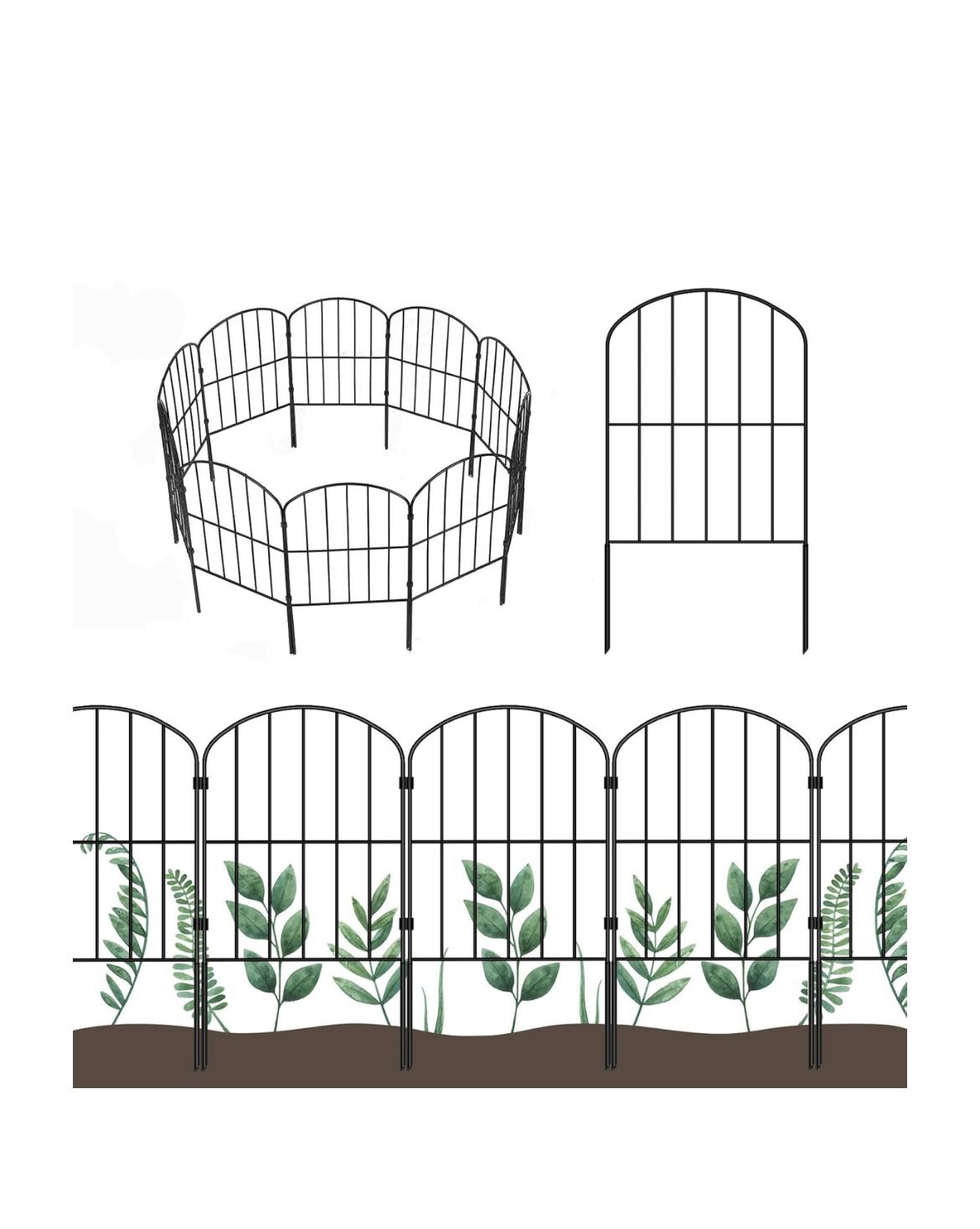 OUSHENG 25 Panels Metal Garden Fence 27ft x 24in - Rustproof Decorative Wire Fencing for Outdoor Yard, Flower Bed, Patio | Arched An🆕👍Retails $69.99