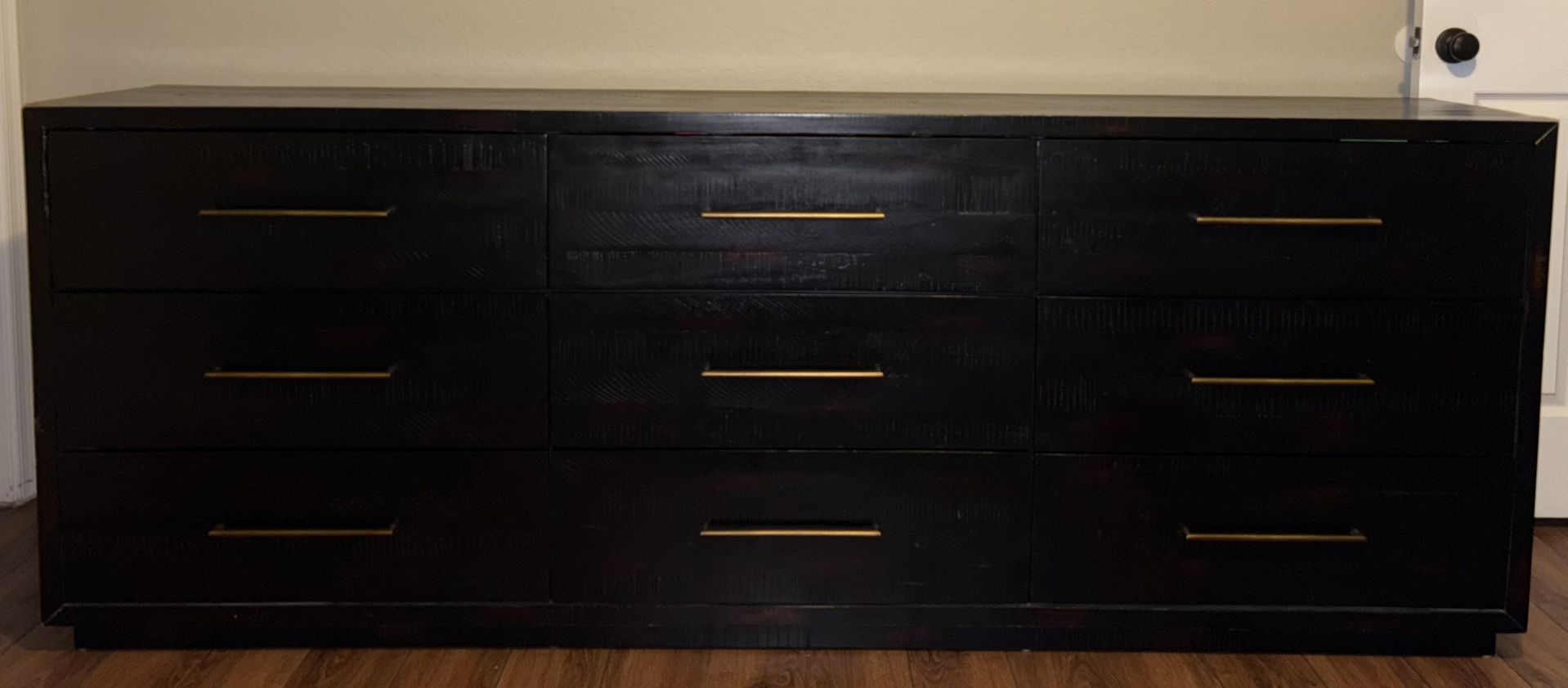 Modern Burnished Black 9-Drawer Dresser β Solid Wood β (Retails $2,499)