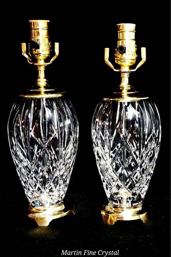 Set of 2 Waterford Araglin Crystal Lamps - Exquisite New Old Stock Lamps