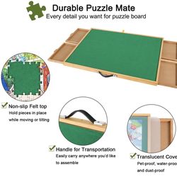 New X-Large Adjustable Puzzle Board Table for 1500 Pieces with 4 Drawers & Cover Plus 3 Tilting Angles Jigsaw Puzzle Tabletop