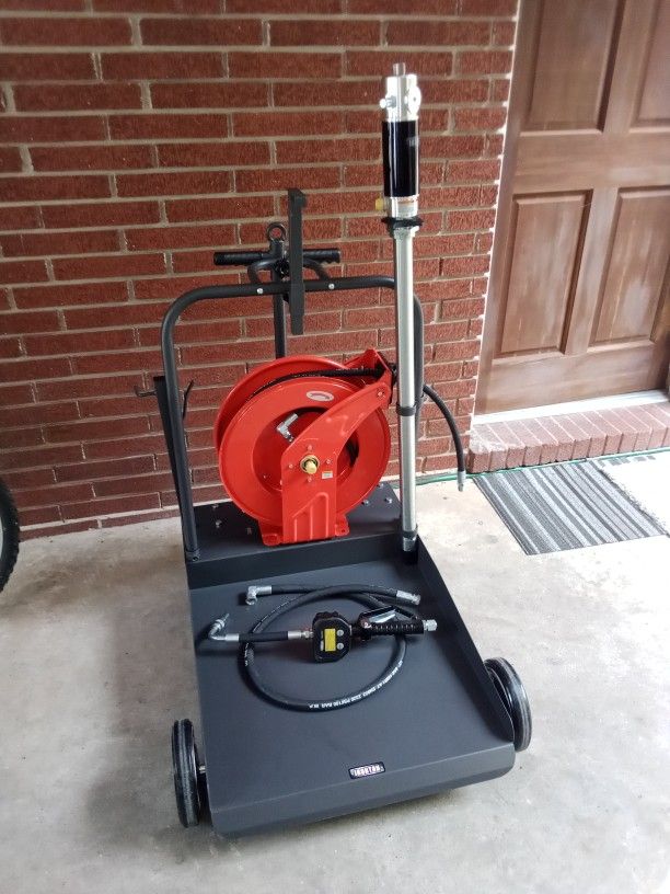 Ironton Air-Operated 5:1 Oil Pump Kit — With Cart and Hose Reel $275