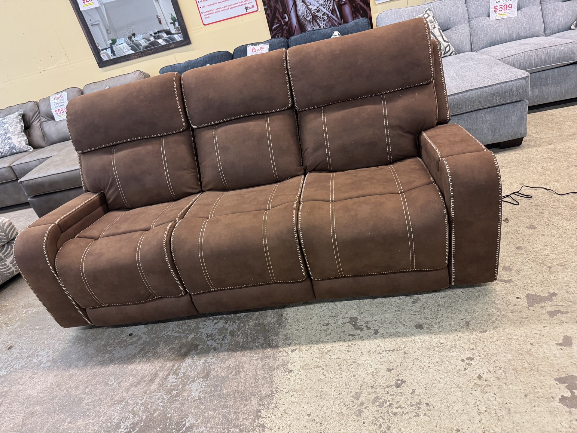 Power Reclining Sofa W/Power Headrests.  