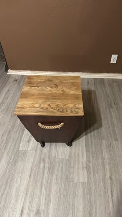 Rustic Wood Top Storage Box