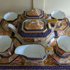 Wedgwood Japanesque Bone China Tea Set Circa 1890s