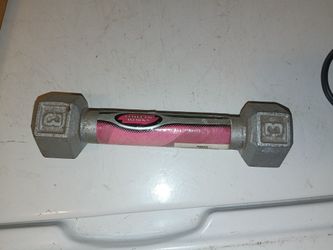 Three pound cast iron dumbbell