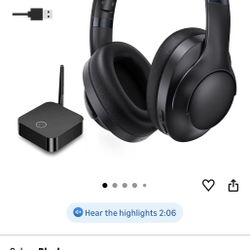 ROSIDA Wireless Headphones for TV Watching with Transmitter, TV Headphones Wireless for Seniors 295FT Range with Optical, AUX, RCA and USB Way, High V