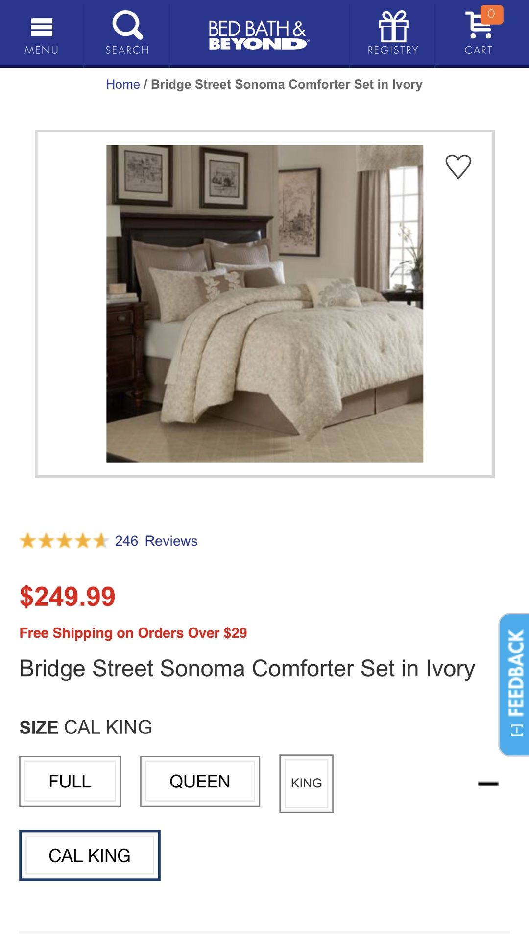 New Bridge Street Sonoma California King Comforter Set in Ivory
