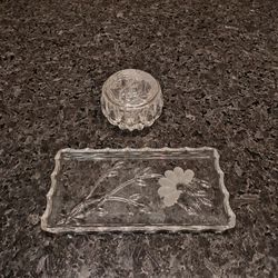 Princess House Vanity Tray & Lidded Trinket Box