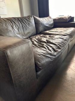 Large Leather Sectional Sofa + Ottoman — RH Style