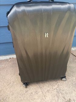 IT Luggage Large Gray Hard Shell Suitcase