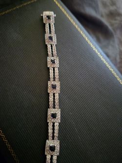 Silver Art Deco Style Crystal Bracelet