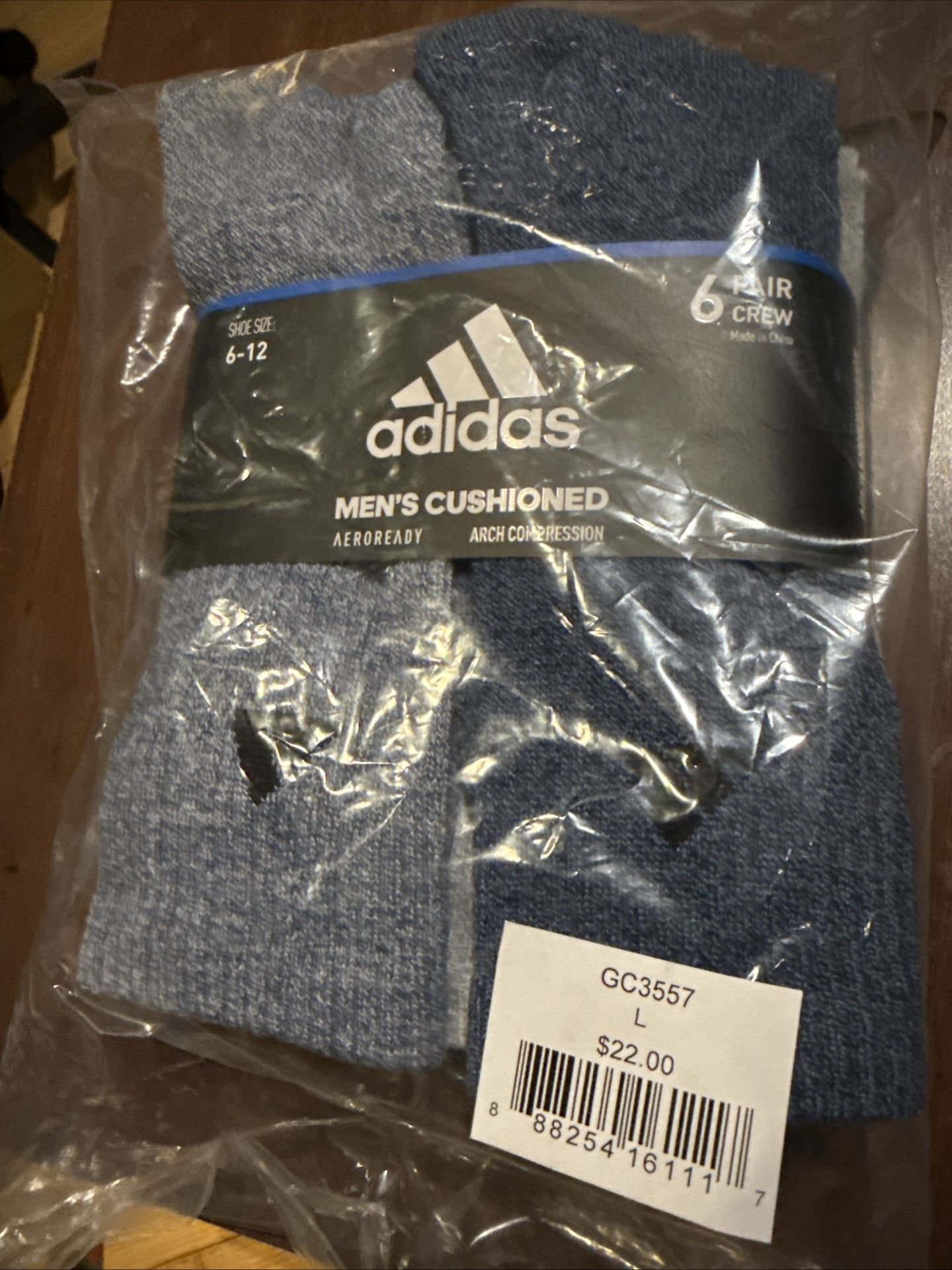 Adidas 6 Pack Men’s Cushioned Socks 