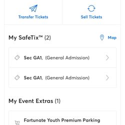 Two Fortunate Youth Tickets - Tonight 