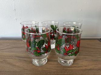 Christmas holiday Glassware - set of 5